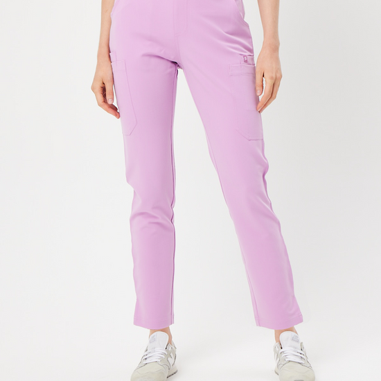 lavender skinny leg women's scrub pants