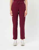 maroon skinny leg women's scrub pants