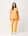 CLARISSA Skinny Leg Scrub Pants - Tangerine Orange | SLTECH™