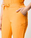 CLARISSA Skinny Leg Scrub Pants - Tangerine Orange | SLTECH™