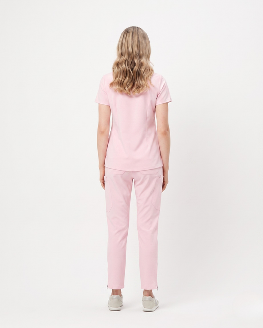 CLARISSA Skinny Leg Scrub Pants - Powder Pink | SLTECH™
