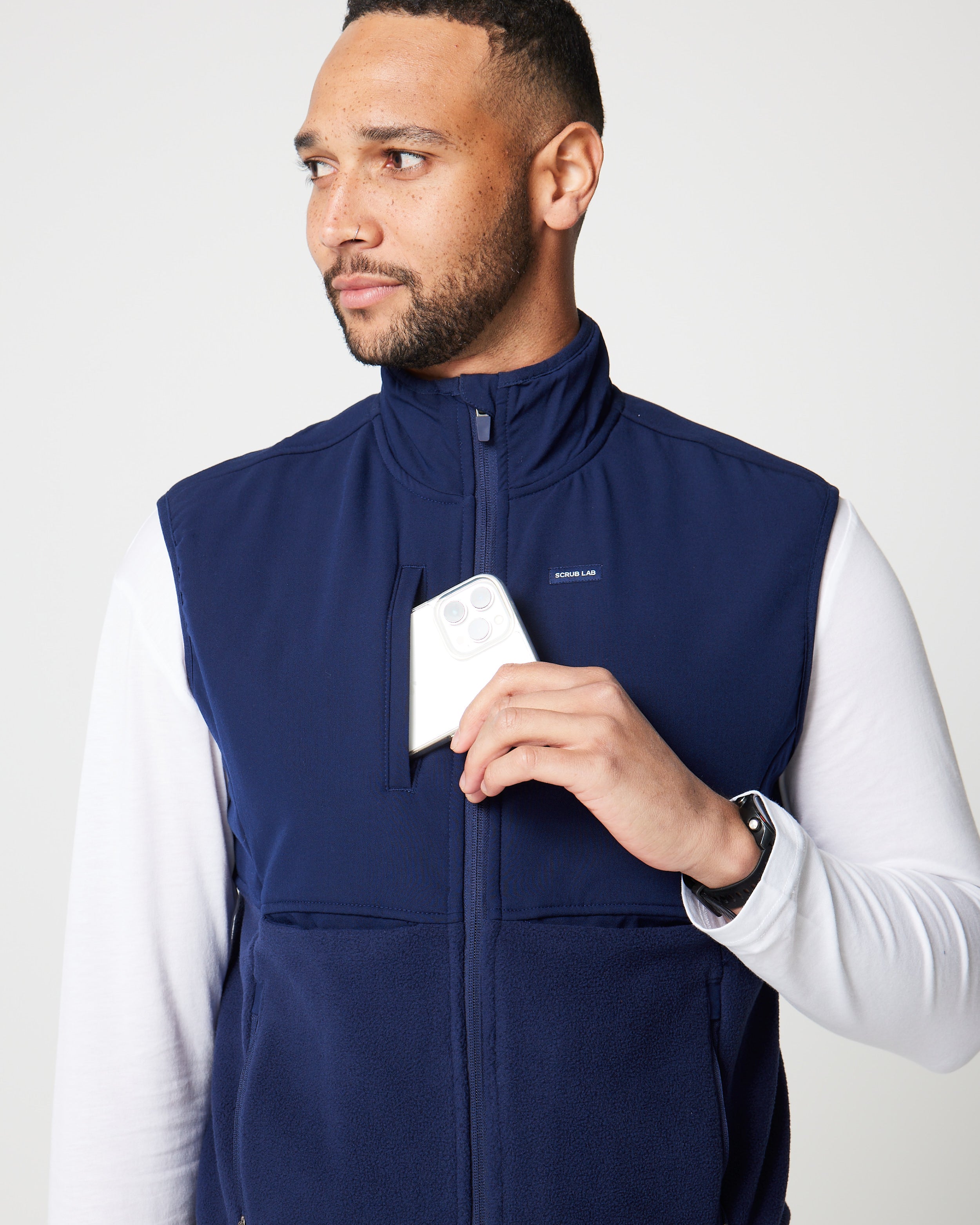 Men's Fleece Vest | Navy – Scrub Lab - Premium Medical Apparel