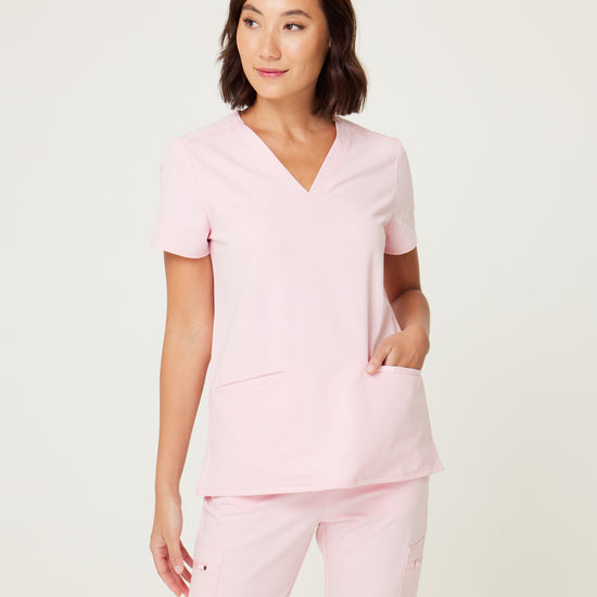 pink women's scrub top