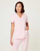 pink women's scrub top