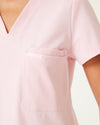 FLORENCE Three Chest Pocket Scrub Top - Powder Pink | SLTECH™