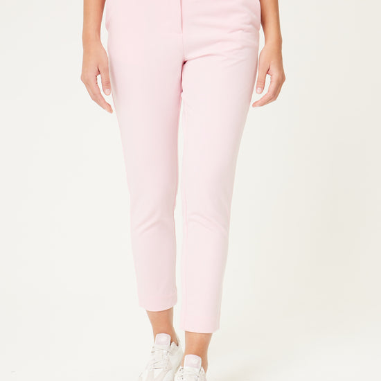 pink women's slim scrub pants