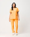 ELIZABETH Two Pocket Scrub Top - Tangerine Orange | SLTECH™