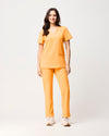 ELIZABETH Two Pocket Scrub Top - Tangerine Orange | SLTECH™