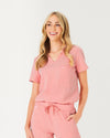 FLORENCE Three Chest Pocket Scrub Top - Peach Quartz | SLTECH™