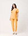 FLORENCE Three Chest Pocket Scrub Top - Tangerine Orange | SLTECH™