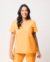 FLORENCE Three Chest Pocket Scrub Top - Tangerine Orange | SLTECH™