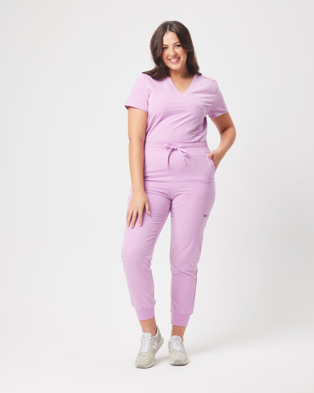 Women's Lucy High Waisted Jogger Scrub Pants - Lavender Haze