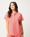 MABEL Mandarin Collar Scrub Top - Peach Quartz | SLTECH™