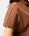 MABEL Mandarin Collar Scrub Top - Pecan Brown | SLTECH™
