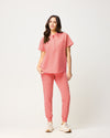 MABEL Mandarin Collar Scrub Top - Peach Quartz | SLTECH™