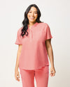 MABEL Mandarin Collar Scrub Top - Peach Quartz | SLTECH™