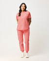 MABEL Mandarin Collar Scrub Top - Peach Quartz | SLTECH™