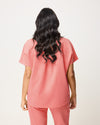 MABEL Mandarin Collar Scrub Top - Peach Quartz | SLTECH™