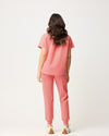 MABEL Mandarin Collar Scrub Top - Peach Quartz | SLTECH™