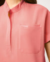 MABEL Mandarin Collar Scrub Top - Peach Quartz | SLTECH™