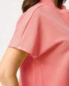 MABEL Mandarin Collar Scrub Top - Peach Quartz | SLTECH™