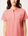 MABEL Mandarin Collar Scrub Top - Peach Quartz | SLTECH™