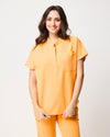 MABEL Mandarin Collar Scrub Top - Tangerine Orange | SLTECH™