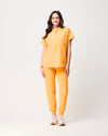MABEL Mandarin Collar Scrub Top - Tangerine Orange | SLTECH™