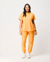 MABEL Mandarin Collar Scrub Top - Tangerine Orange | SLTECH™