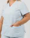 Chelsea Four Pocket Scrub Top - Powder Blue | SLTECH™