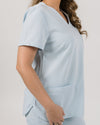 Chelsea Four Pocket Scrub Top - Powder Blue | SLTECH™