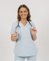 Chelsea Four Pocket Scrub Top - Powder Blue | SLTECH™