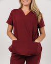 Chelsea Four Pocket Scrub Top - Maroon | SLTECH™
