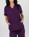 Chelsea Four Pocket Scrub Top - Aubergine | SLTECH™