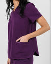 Chelsea Four Pocket Scrub Top - Aubergine | SLTECH™