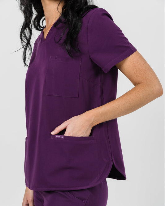 Chelsea Four Pocket Scrub Top - Aubergine | SLTECH™