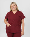 Chelsea Four Pocket Scrub Top - Maroon | SLTECH™