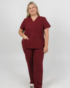 Chelsea Four Pocket Scrub Top - Maroon | SLTECH™