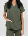 Chelsea Four Pocket Scrub Top - Khaki | SLTECH™