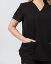Chelsea Four Pocket Scrub Top - Black | SLTECH™