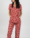 EDITH Straight Leg Scrub Pants - Raspberry Swirl