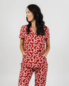 ELIZABETH Two Pocket Scrub Top - Raspberry Swirl