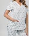 ELIZABETH Two Pocket Scrub Top - Picture Perfect Christmas