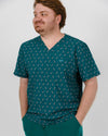 WEARY Three Chest Pocket Scrub Top - Candy Cane Lane