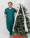 WEARY Three Chest Pocket Scrub Top - Candy Cane Lane