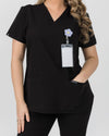 Chelsea Four Pocket Scrub Top - Black | SLTECH™
