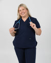 Chelsea Four Pocket Scrub Top - Navy | SLTECH™