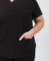 Chelsea Four Pocket Scrub Top - Black | SLTECH™