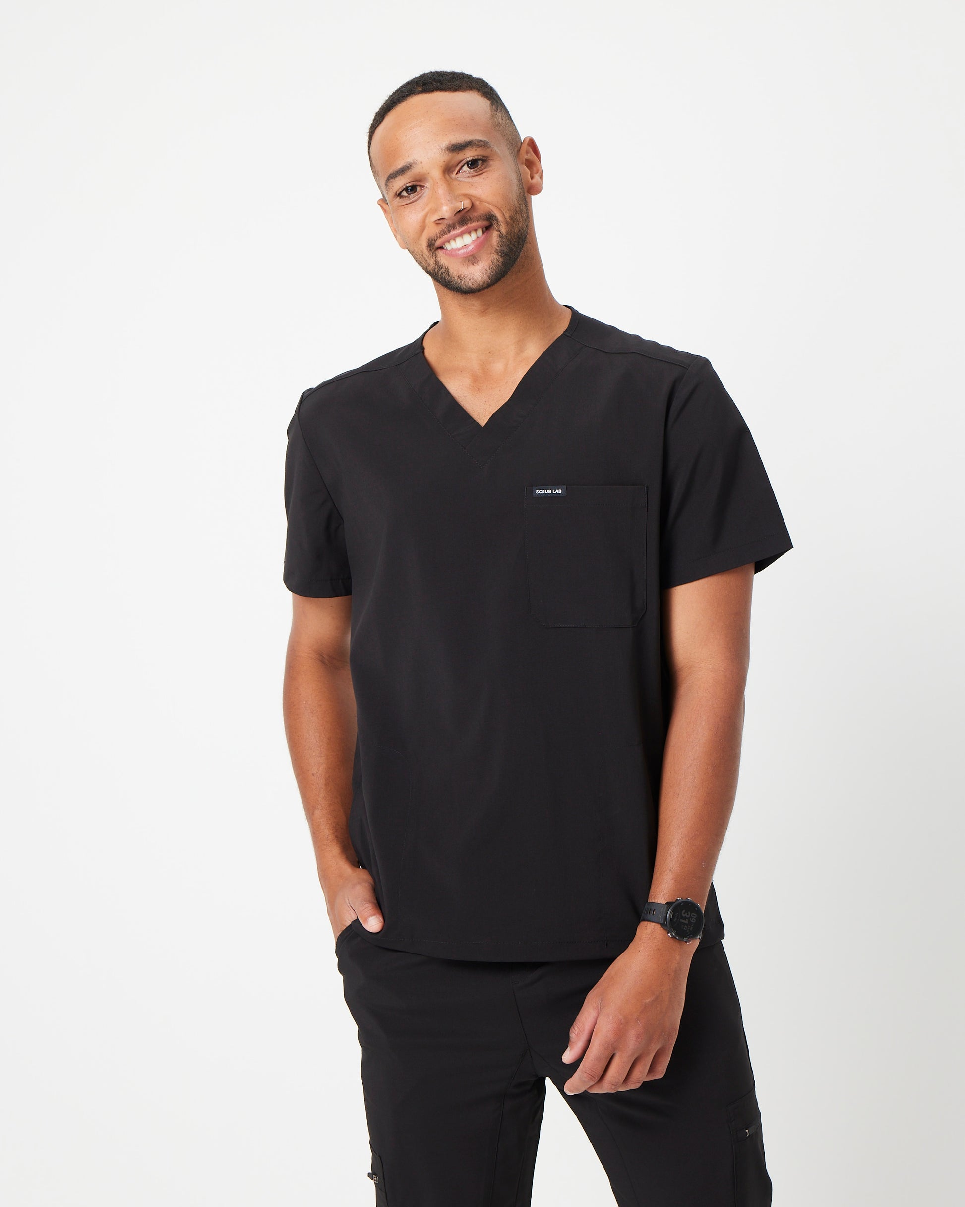 black men's vet scrub top