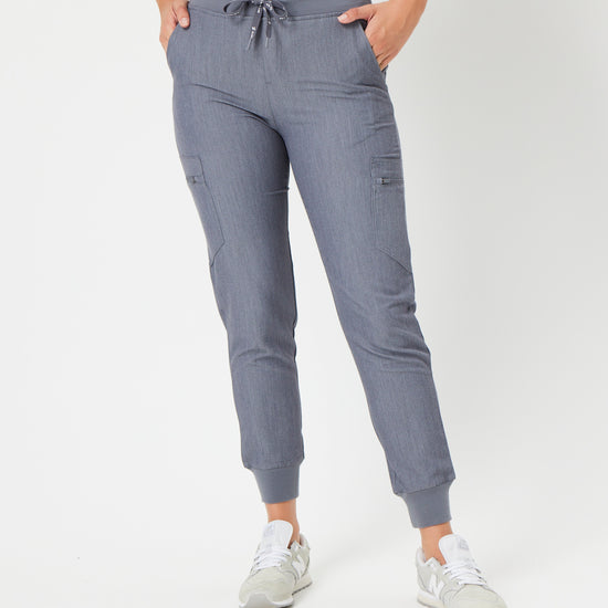 grey women's jogger scrub pants